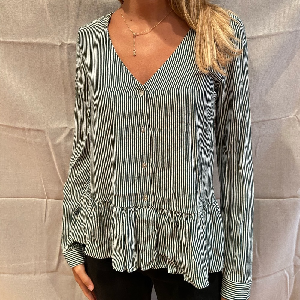 ZARA pinstripe blouse S